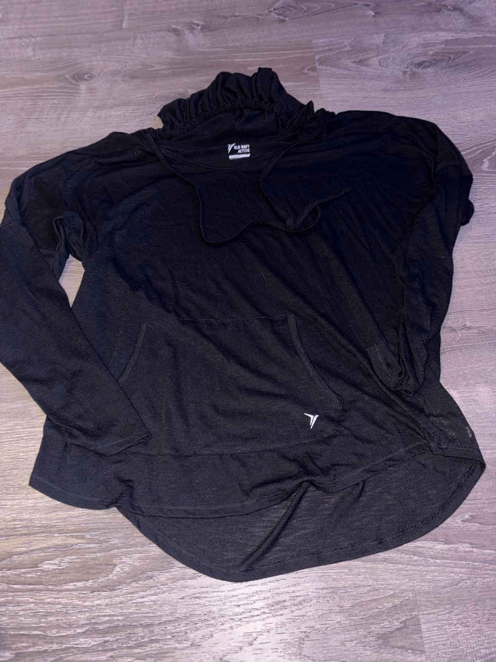 Old Navy Black Lightweight Hoodie with Kangaroo Pocket